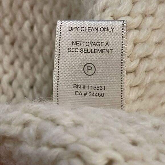 7 For All Mankind Alpaca Wool Blend Cream Knit Shrug Sweater Womens Size Medium - Picture 13 of 13